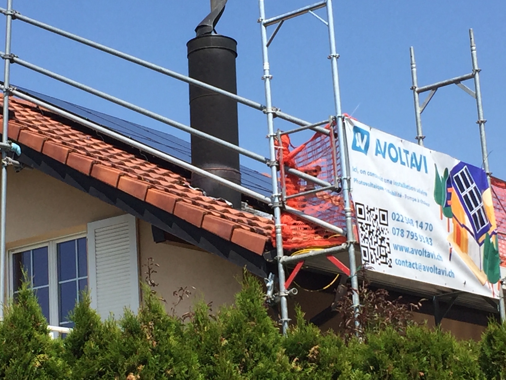 Mise en sécurité du chantier pour l'installation des panneaux photovoltaïques
